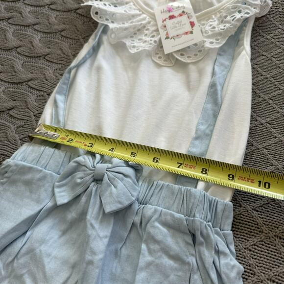 NWT Harper Liz Boutique Chambray Pinnie With Eyelet Tank ~ 120 - Picture 9 of 10